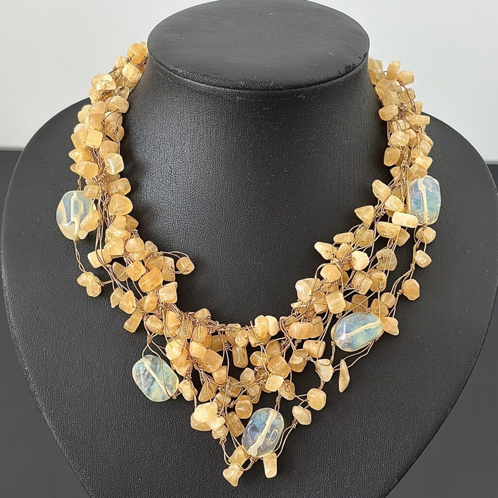 Naszyjnik z naturalnym cytrynem