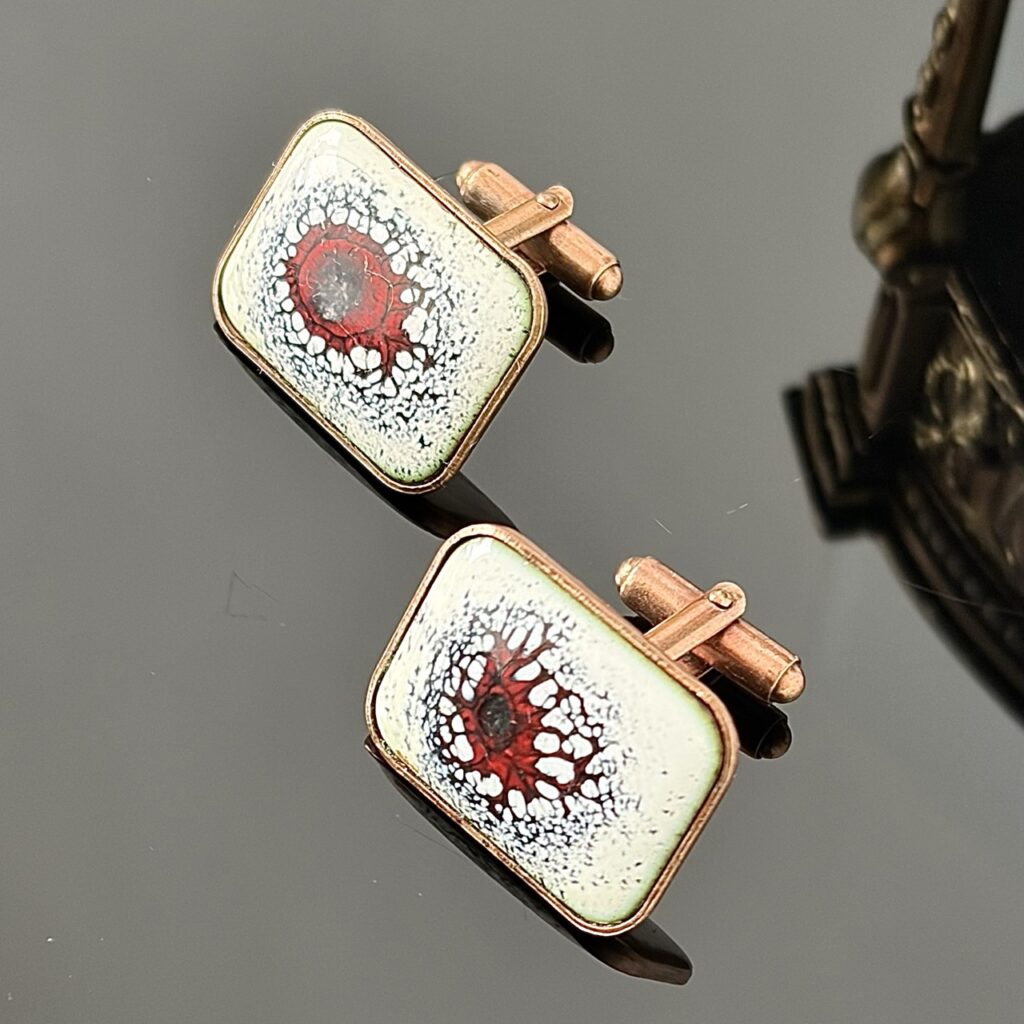 Spinki do mankietów z Emalią artystyczną